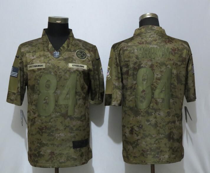 Men Pittsburgh Steelers #84 Brown Nike Camo Salute to Service Limited NFL Jerseys